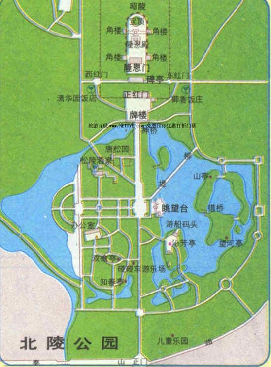 北陵公园路线示意图图片